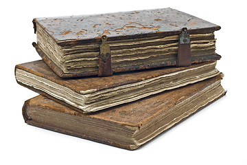 Image showing Old frayed books isolated