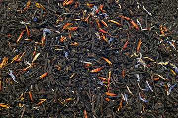 Image showing Closeup of Black tea leaves