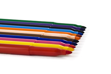 Image showing Colorful felt-tip pens or markers isolated 