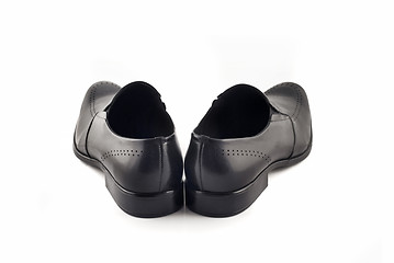 Image showing Men's classic leather shoes rear view