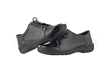 Image showing Black women's leather shoes over white