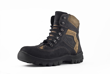 Image showing Warm leather boot for wearing in winter or traveling