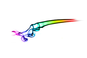 Image showing Puff of colored Smoke abstract over white