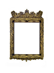 Image showing Empty vertical carved frame for picture or portrait isolated 