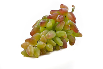 Image showing Bunch of green and red grapes 