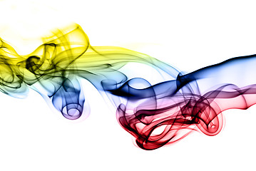 Image showing Abstract smoke shapes colored with gradiient 
