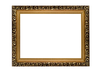 Image showing Horizontal golden Frame for picture or portrait