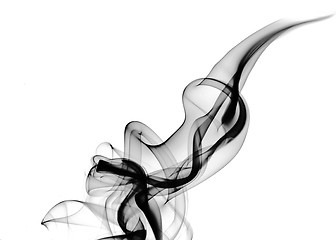 Image showing Black fume abstract on white
