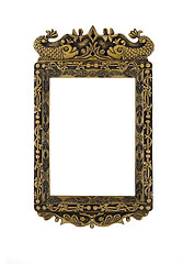 Image showing Empty carved Frame for picture or portrait