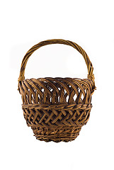 Image showing Small woven basket for food isolated over white