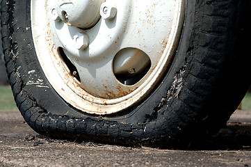 Image showing Worn tyre