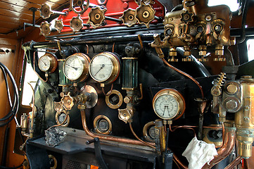 Image showing Locomotive cockpit