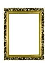 Image showing Empty golden Frame for picture or portrait