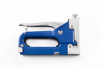 Image showing Blue staple gun isolated over white 