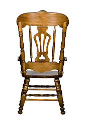 Image showing Antique wooden chair rear view