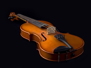 Image showing Antique violin over black