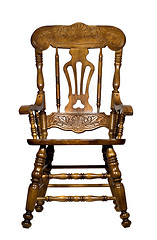 Image showing Antique wooden chair front view
