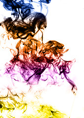 Image showing Colored Abstract fume on the white background 