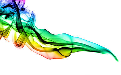 Image showing Magic colored fume abstract over white 