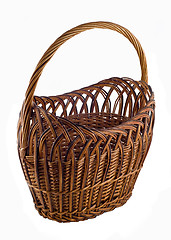 Image showing Brown woven basket over white