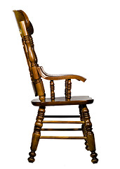 Image showing Antique wooden chair side view