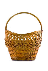 Image showing Beautiful woven basket for food isolated over white 