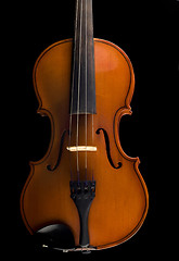 Image showing Beautiful antique violin over black