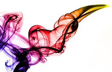 Image showing Colorful Magic fume abstract over white