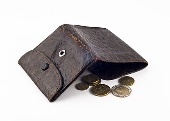 Image showing Frayed wallet with change