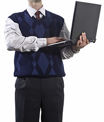 Image showing Businessman with notebook