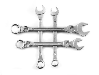 Image showing Group of different wrenches isolated 