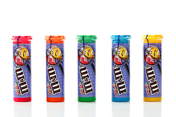 Image showing Sealed tubes of M&M Minis