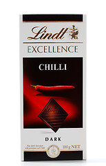 Image showing Lindt Chilli Dark Premium Chocolate 