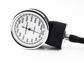 Image showing Closeup of medical sphygmomanometer isolated 