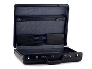 Image showing Opened black briefcase for documents