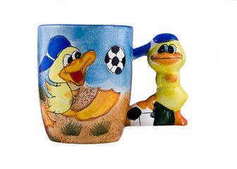 Image showing Creative cup with ducks