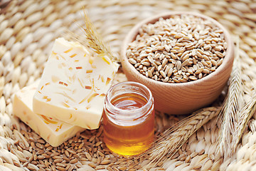 Image showing honey and wheat soap