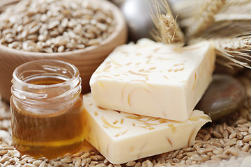 Image showing honey and wheat soap