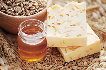 Image showing honey and wheat soap