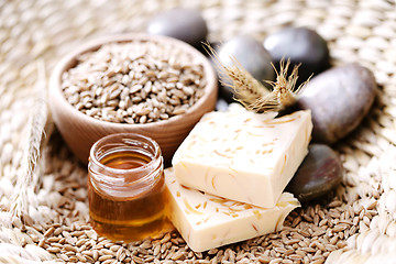 Image showing honey and wheat soap