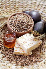 Image showing honey and wheat soap