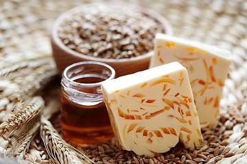 Image showing honey and wheat soap