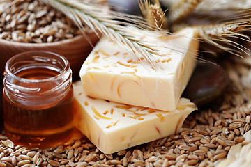 Image showing honey and wheat soap