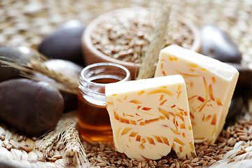 Image showing honey and wheat soap