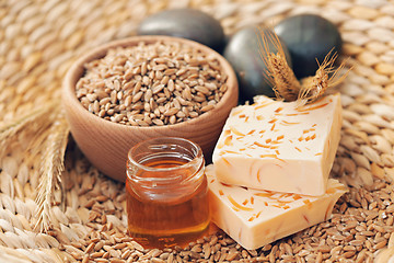 Image showing honey and wheat soap
