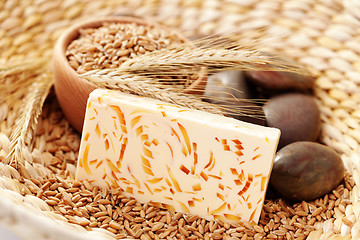 Image showing honey and wheat soap