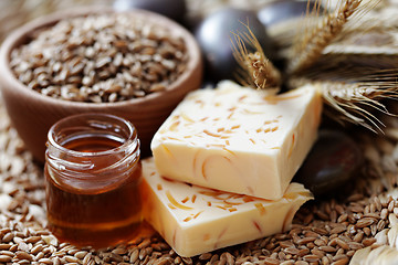 Image showing honey and wheat soap