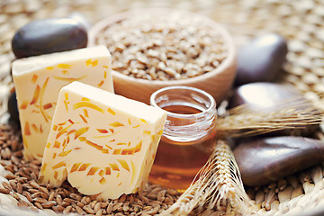 Image showing honey and wheat soap