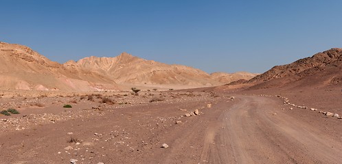 Image showing Tourist trail in the rocky desert