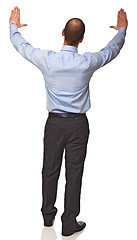 Image showing back view of businessman